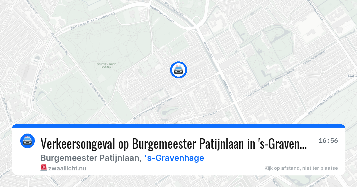 Verkeersongeval op Burgemeester Patijnlaan in 's-Gravenhage — 19 mrt 2026