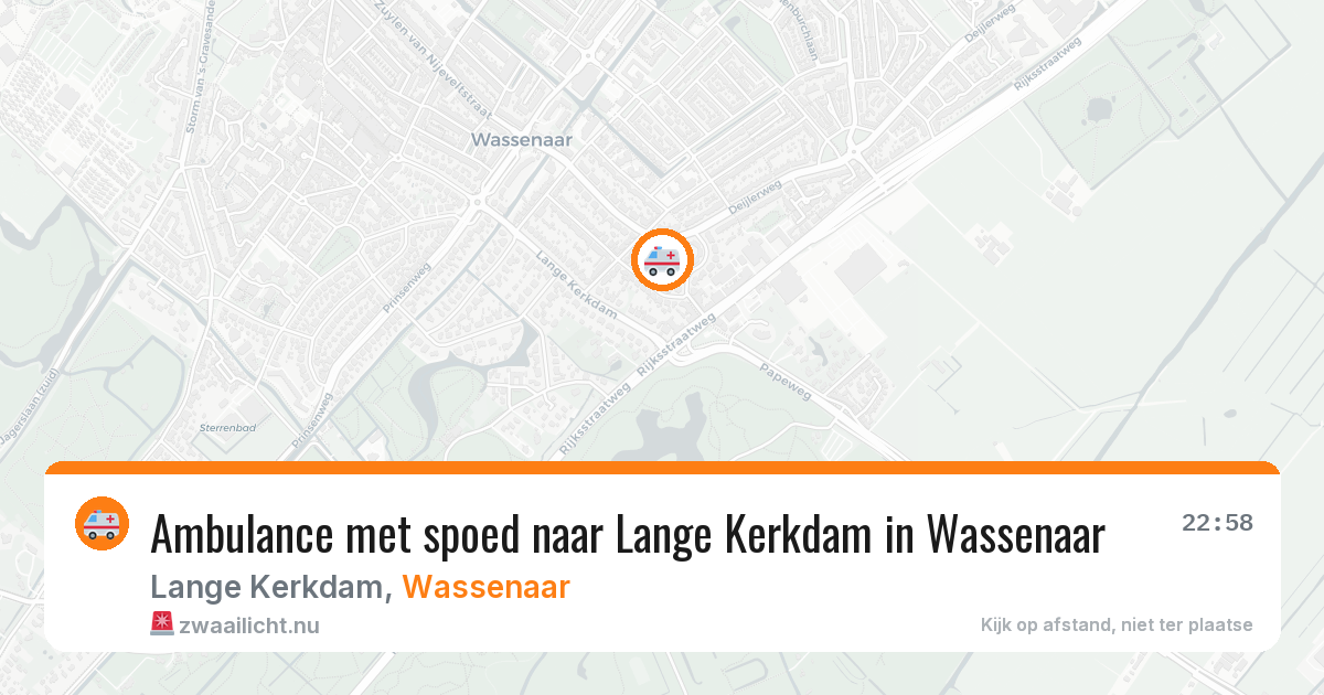 Ambulance met spoed naar Lange Kerkdam in Wassenaar — 16 mrt 2026