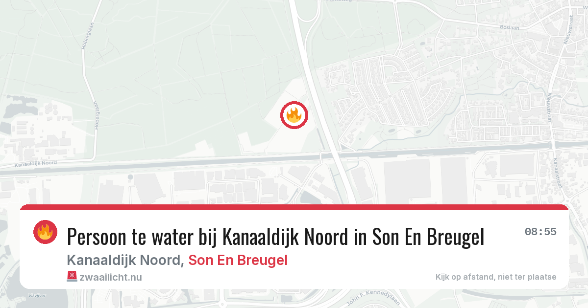 Persoon te water bij Kanaaldijk Noord in Son En Breugel — 21 mrt 2026