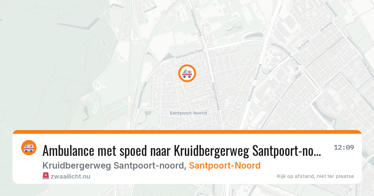 Ambulance met spoed naar Kruidbergerweg Santpoort-noord in Santpoort-Noord — 21 jul 2026