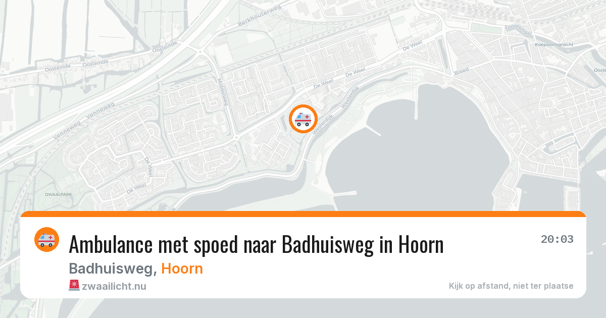 Ambulance met spoed naar Badhuisweg in Hoorn — 20 jul 2026