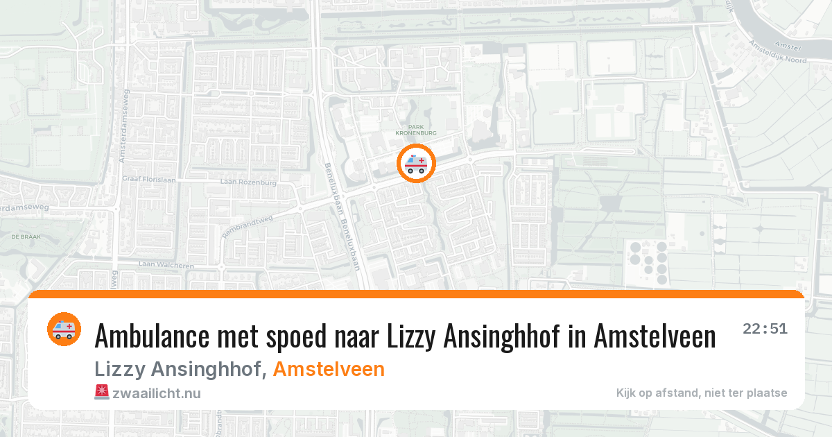 Ambulance met spoed naar Lizzy Ansinghhof in Amstelveen — 11 jul 2026
