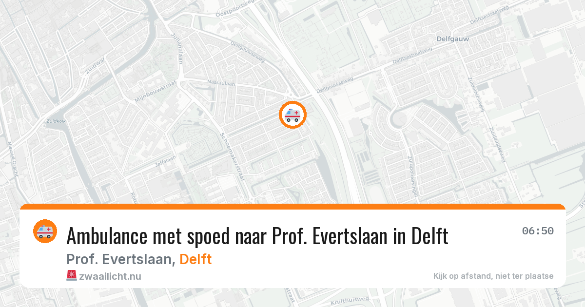 Ambulance met spoed naar Prof. Evertslaan in Delft — 28 mrt 2026