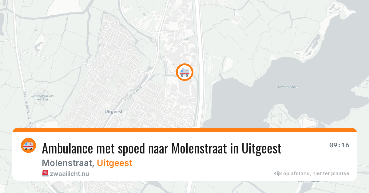 Ambulance met spoed naar Molenstraat in Uitgeest — 25 mrt 2026