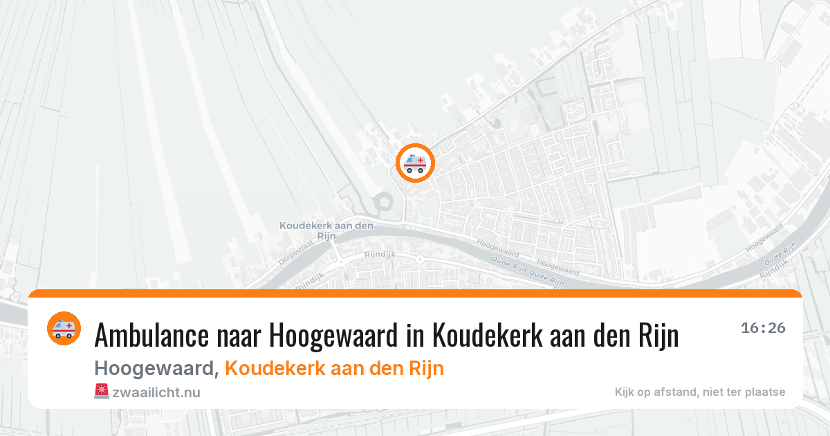 Ambulance naar Hoogewaard in Koudekerk aan den Rijn — 20 jul 2026