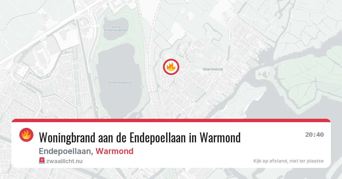 Woningbrand aan de Endepoellaan in Warmond — 2 apr 2026