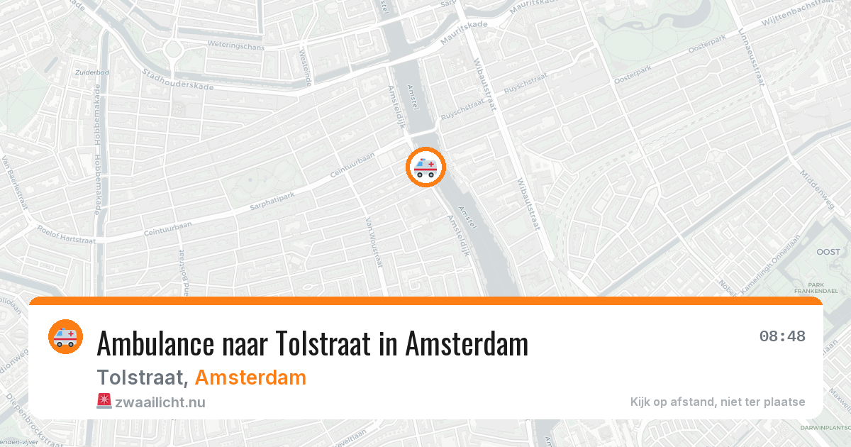 Ambulance naar Tolstraat in Amsterdam — 15 jul 2026