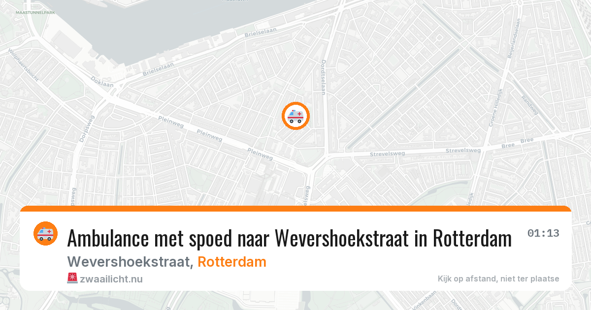 Ambulance met spoed naar Wevershoekstraat in Rotterdam — 22 mrt 2026