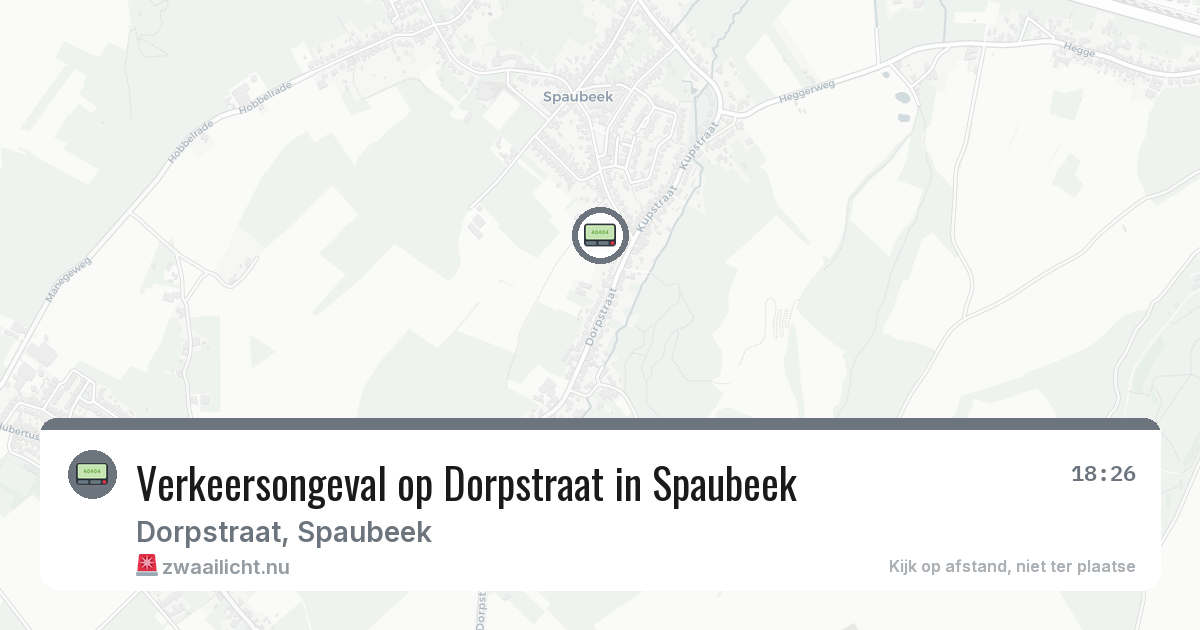 Verkeersongeval op Dorpstraat in Spaubeek — 15 feb 2026
