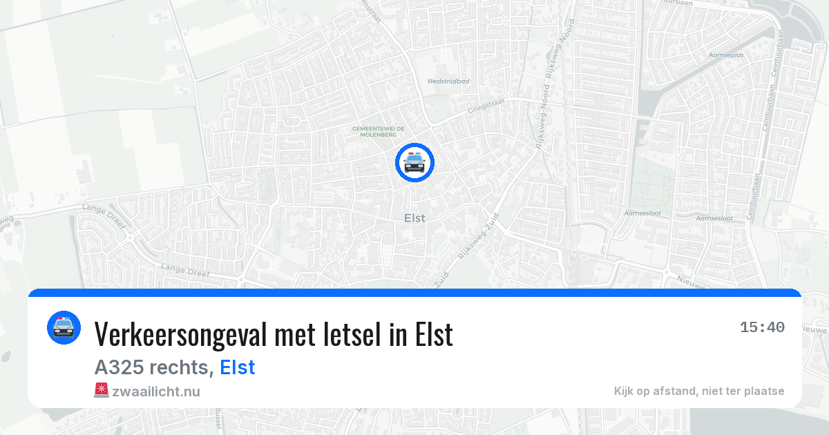 Verkeersongeval met letsel in Elst — 7 jun 2026
