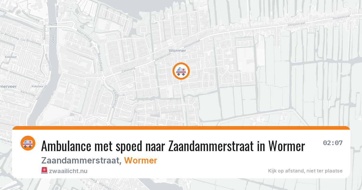 Ambulance met spoed naar Zaandammerstraat in Wormer — 27 jul 2026