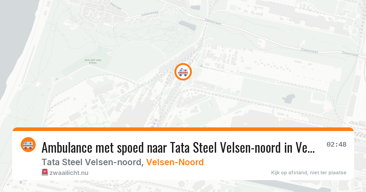 Ambulance met spoed naar Tata Steel Velsen-noord in Velsen-Noord — 11 jul 2026