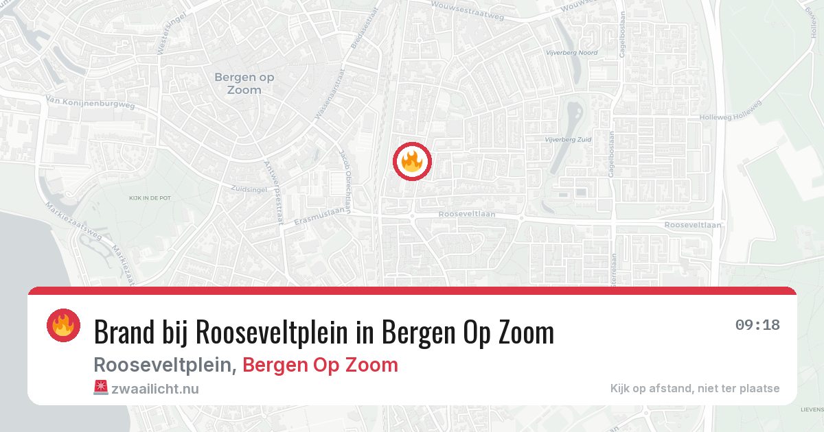 Brand bij Rooseveltplein in Bergen Op Zoom — 26 mrt 2026