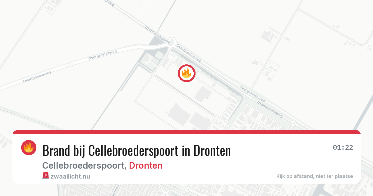 Brand bij Cellebroederspoort in Dronten — 15 mrt 2026