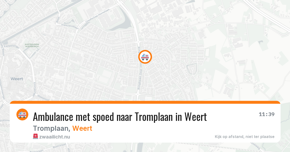 Ambulance met spoed naar Tromplaan in Weert — 16 jul 2026