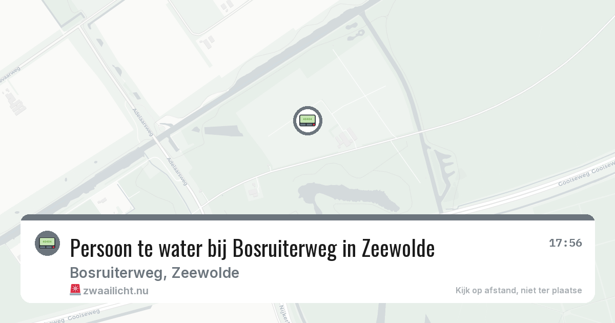 Persoon te water bij Bosruiterweg in Zeewolde — 2 mrt 2026