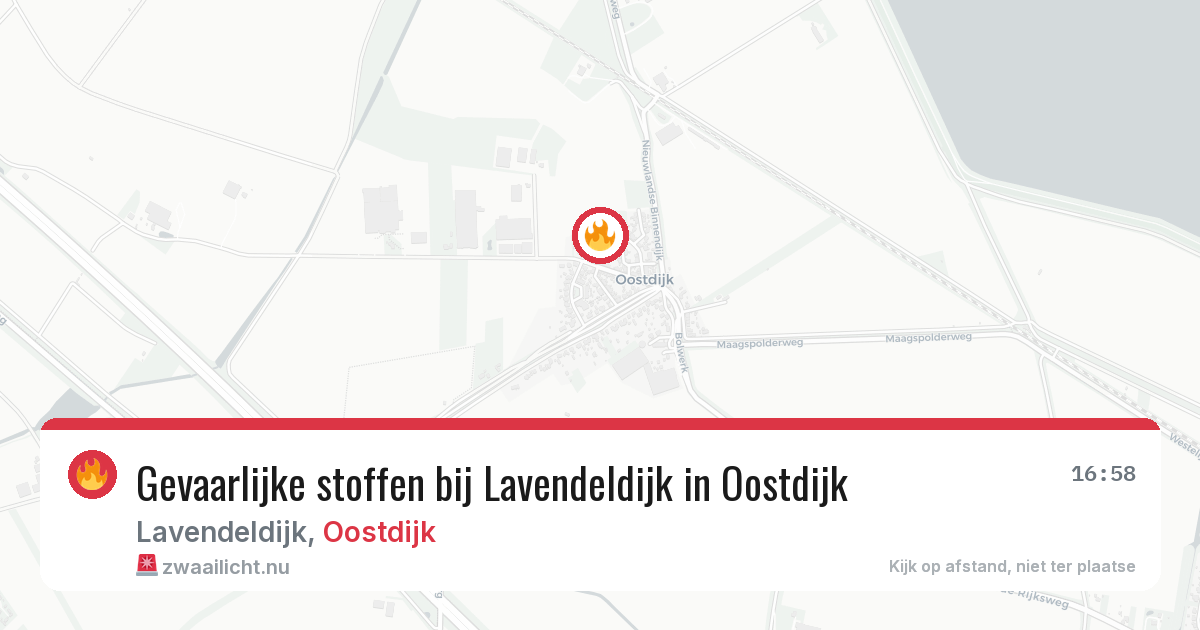 Gevaarlijke stoffen bij Lavendeldijk in Oostdijk — 10 mrt 2026