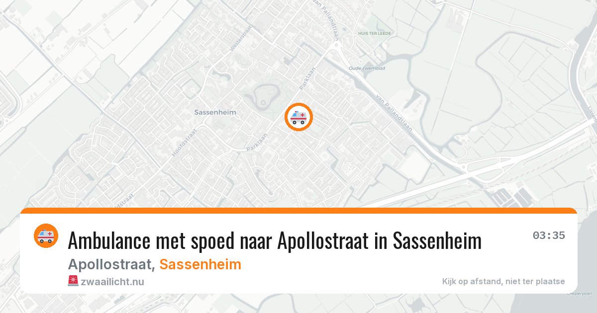 Ambulance met spoed naar Apollostraat in Sassenheim — 26 jul 2026