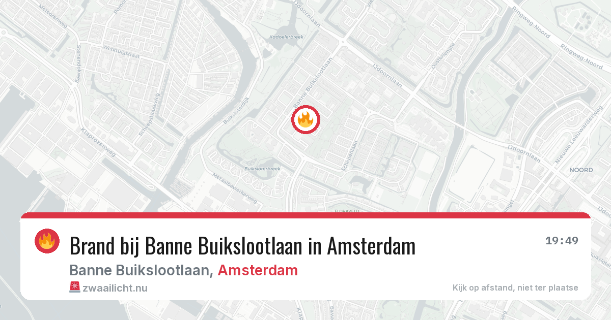 Brand bij Banne Buikslootlaan in Amsterdam — 23 apr 2026