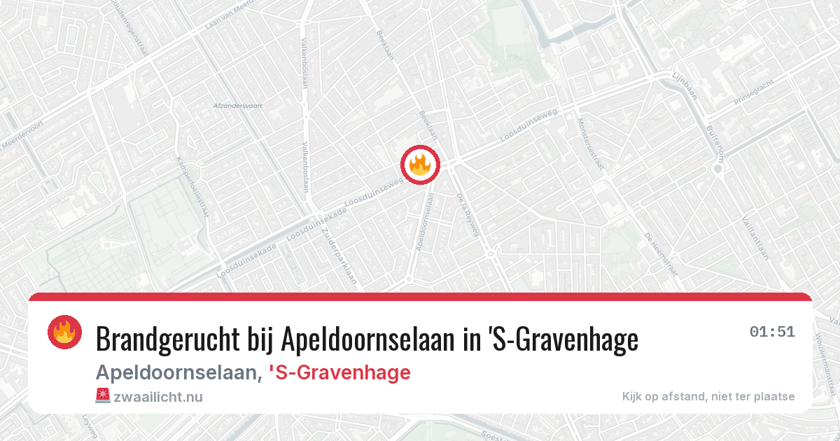 Brandgerucht bij Apeldoornselaan in 'S-Gravenhage — 19 jul 2026