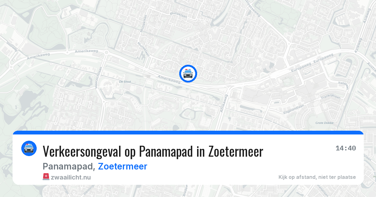 Verkeersongeval op Panamapad in Zoetermeer — 24 jul 2026