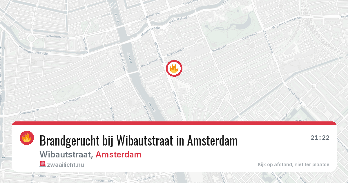Brandgerucht bij Wibautstraat in Amsterdam — 22 mrt 2026