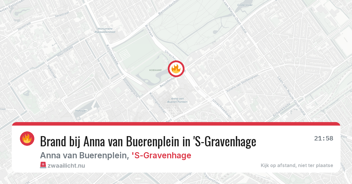 Brand bij Anna van Buerenplein in 'S-Gravenhage — 18 mrt 2026
