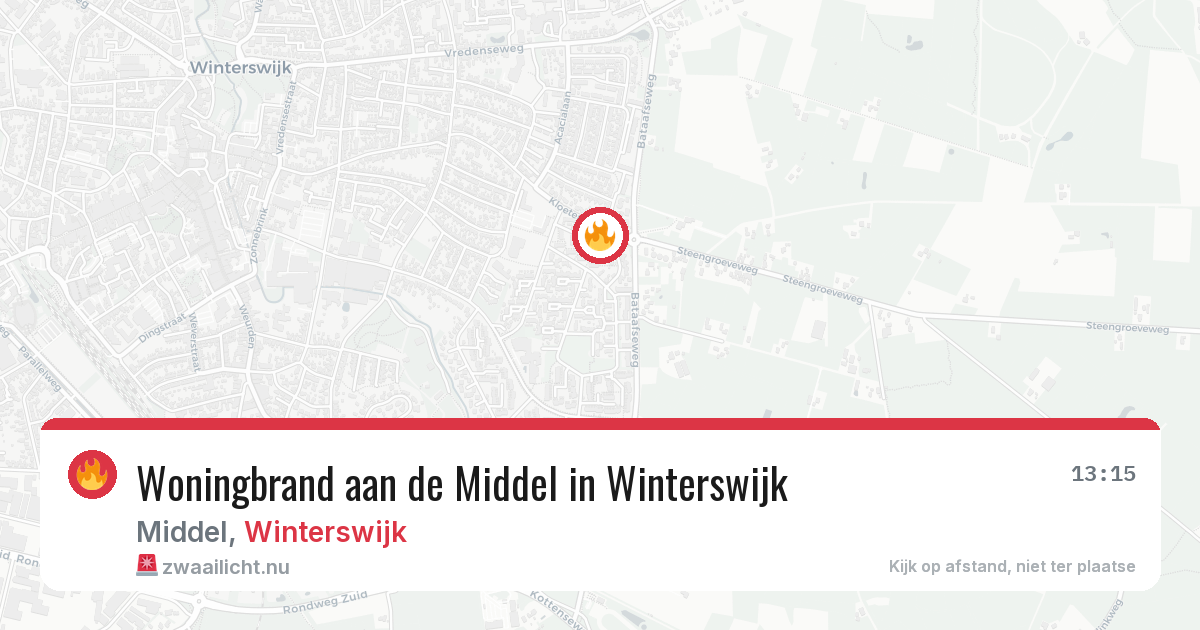 Woningbrand aan de Middel in Winterswijk — 27 jun 2026