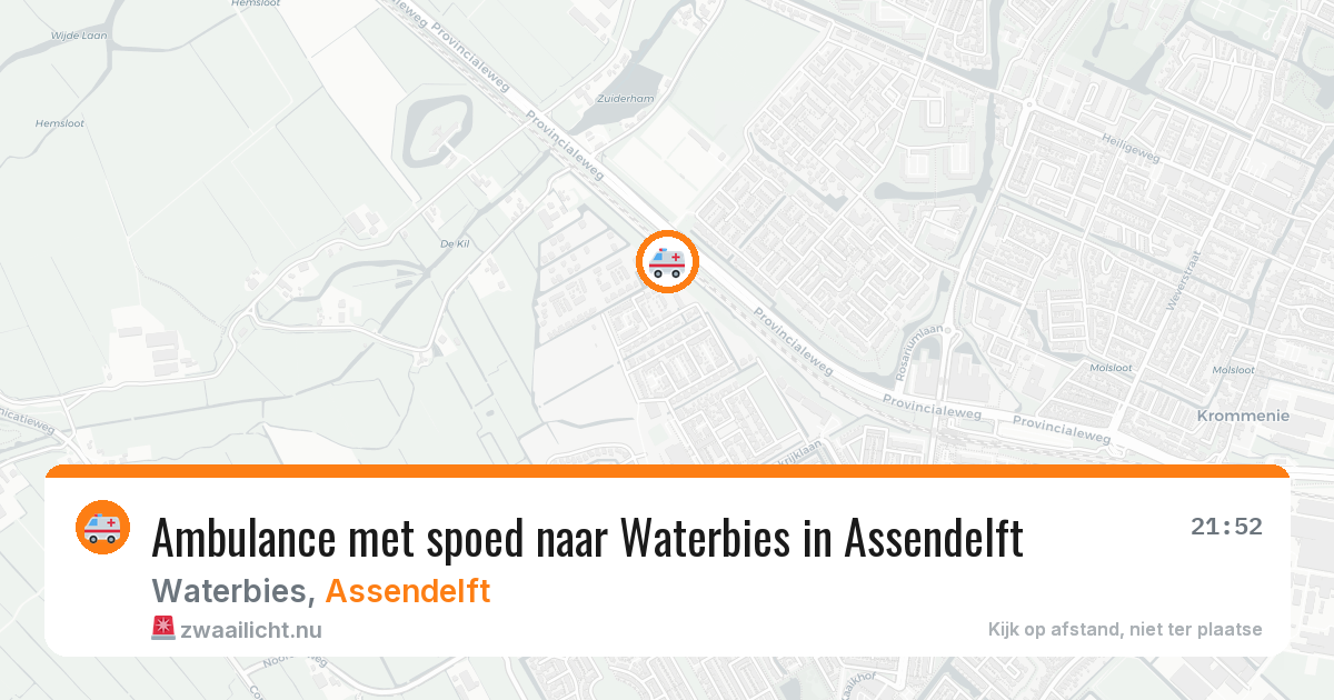 Ambulance met spoed naar Waterbies in Assendelft — 21 jul 2026