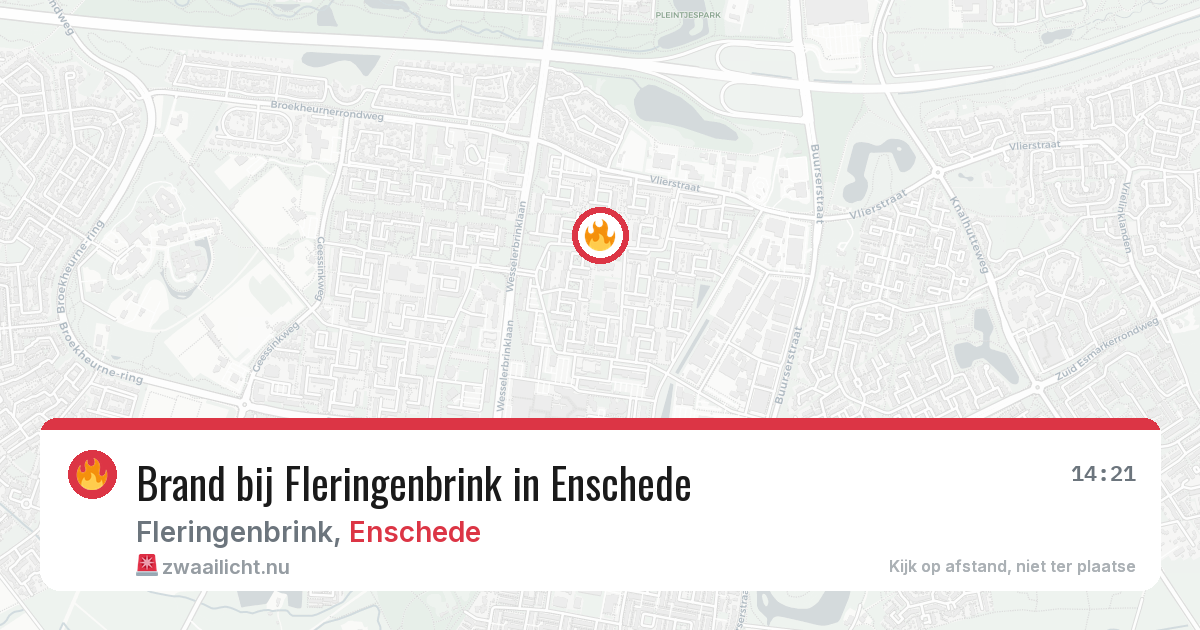 Brand bij Fleringenbrink in Enschede — 20 mei 2026