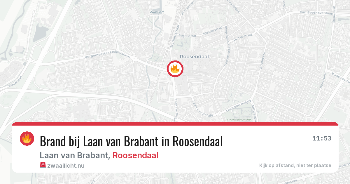 Brand bij Laan van Brabant in Roosendaal — 29 mei 2026