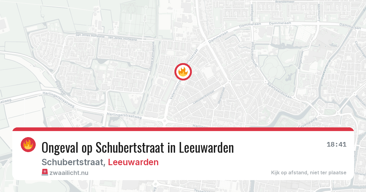 Ongeval op Schubertstraat in Leeuwarden — 18 mei 2026