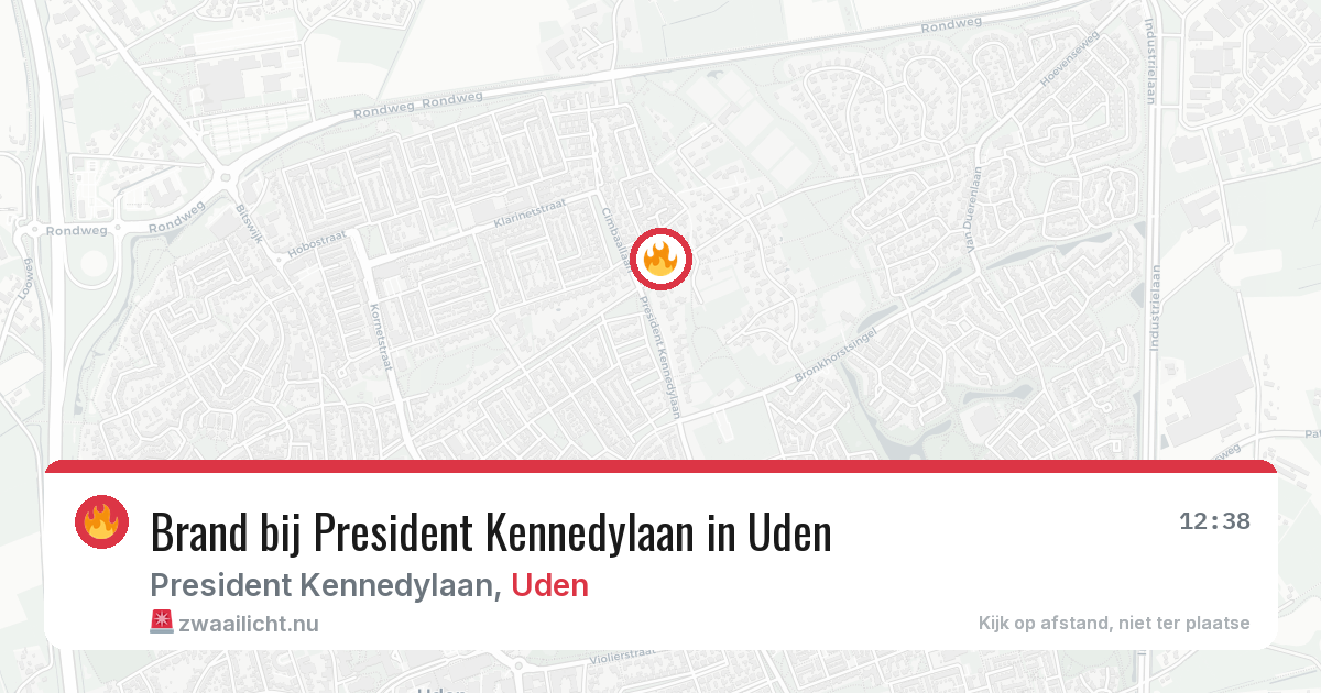 Brand bij President Kennedylaan in Uden — 20 apr 2026