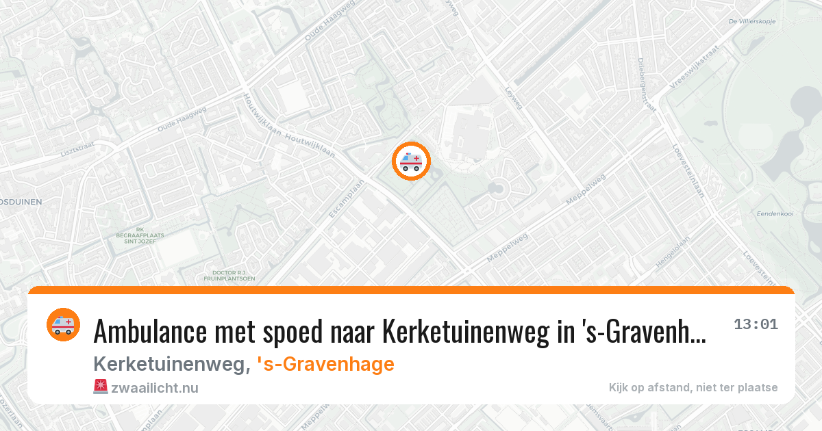 Ambulance met spoed naar Kerketuinenweg in 's-Gravenhage — 16 mrt 2026