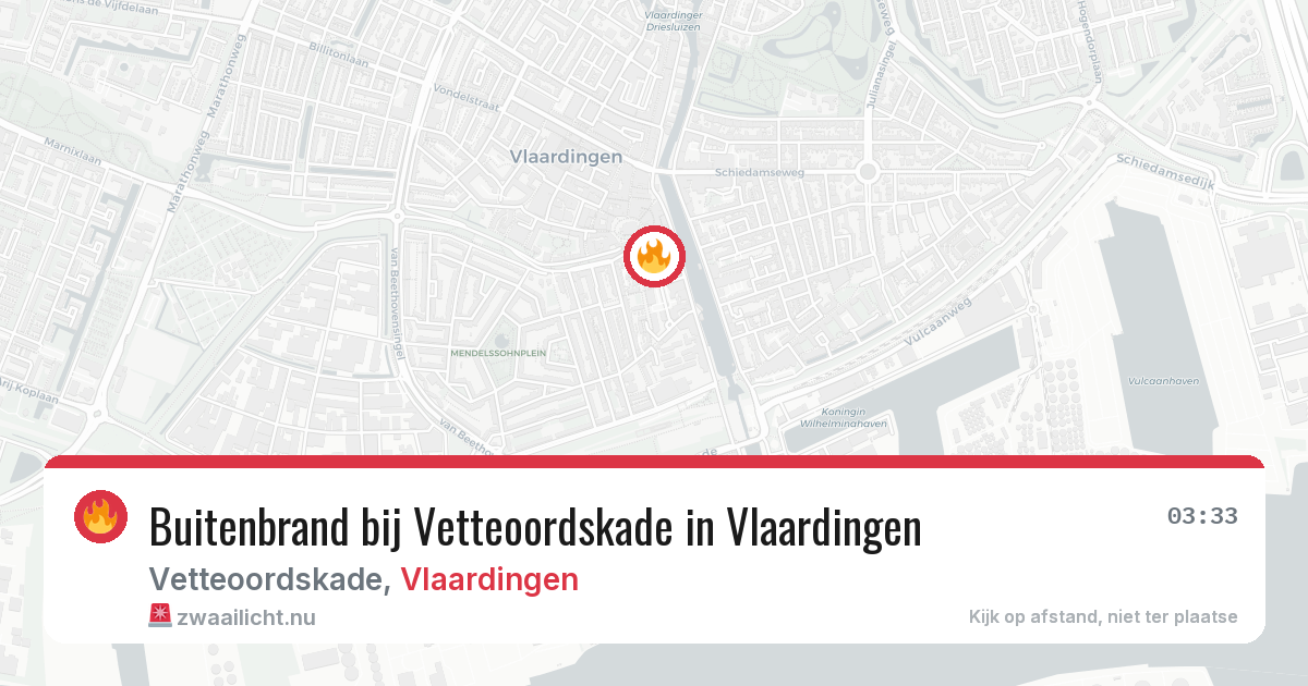 Buitenbrand bij Vetteoordskade in Vlaardingen — 14 jul 2026