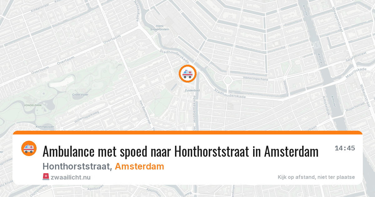 Ambulance met spoed naar Honthorststraat in Amsterdam — 22 mrt 2026
