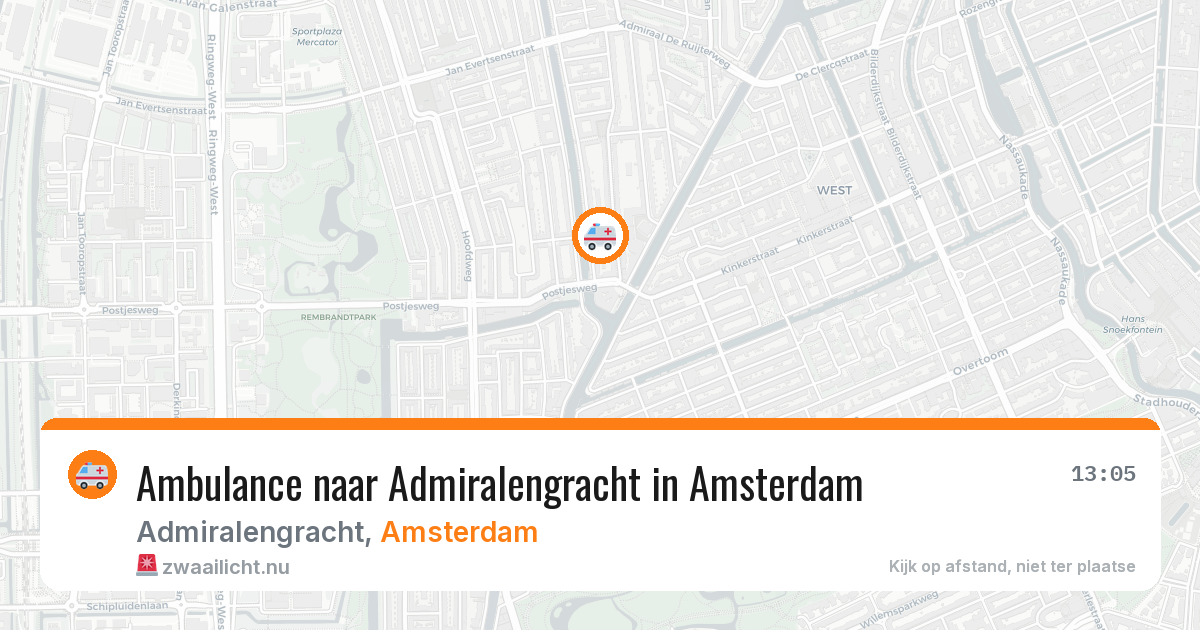 Ambulance naar Admiralengracht in Amsterdam — 8 jun 2026