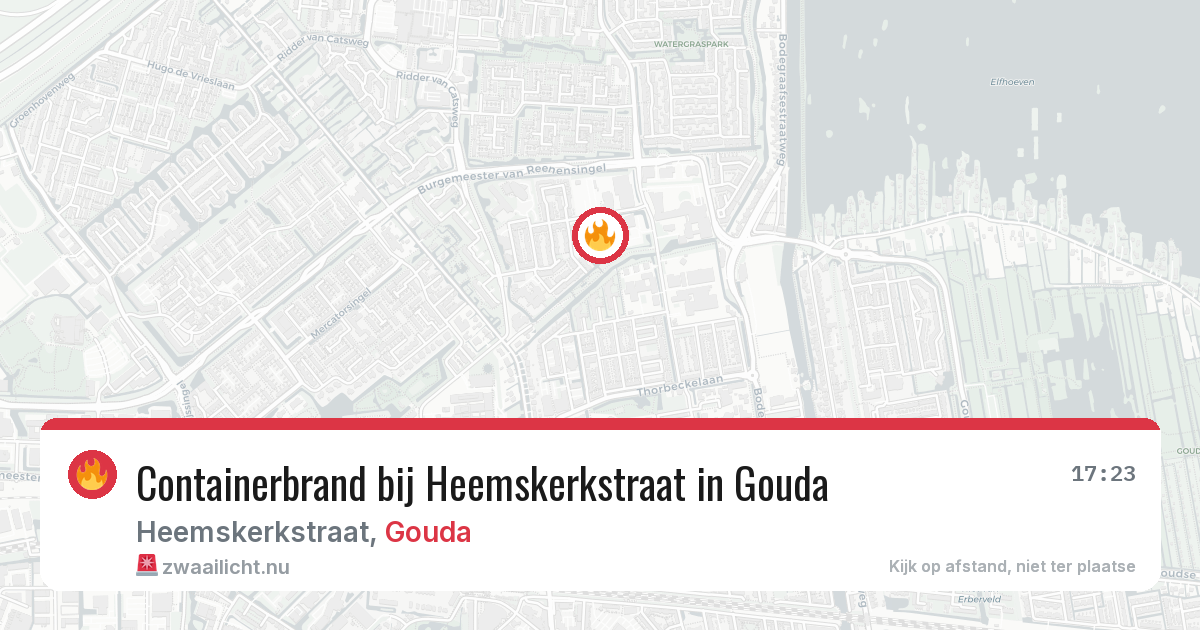 Containerbrand bij Heemskerkstraat in Gouda — 24 feb 2026