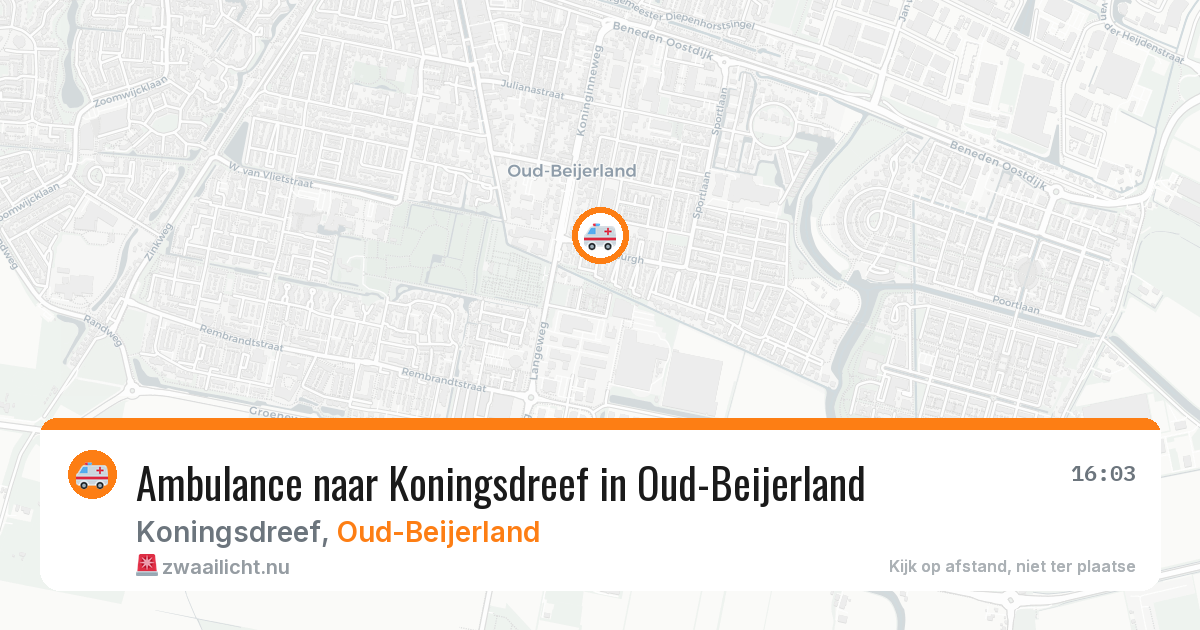 Ambulance naar Koningsdreef in Oud-Beijerland — 20 mrt 2026