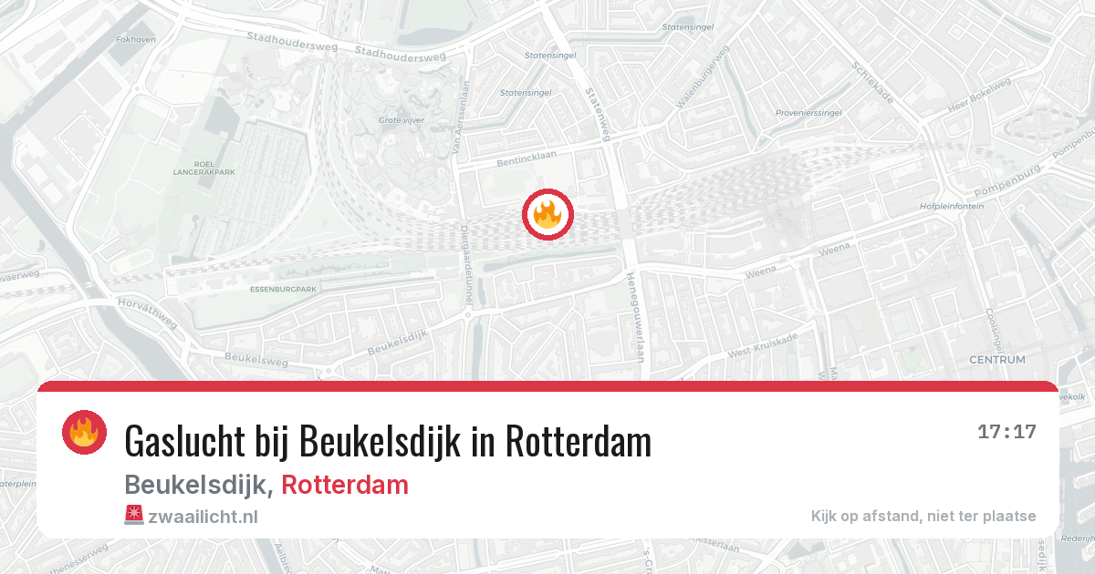 Gaslucht bij Beukelsdijk in Rotterdam — 10 jun 2026