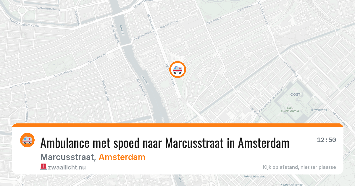 Ambulance met spoed naar Marcusstraat in Amsterdam — 19 mei 2026
