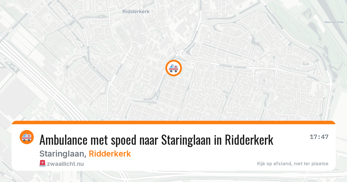 Ambulance met spoed naar Staringlaan in Ridderkerk — 13 jul 2026
