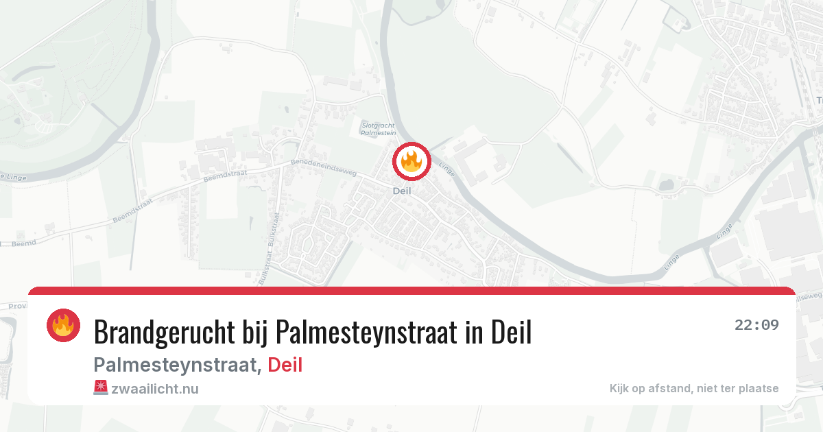 Brandgerucht bij Palmesteynstraat in Deil — 10 mrt 2026