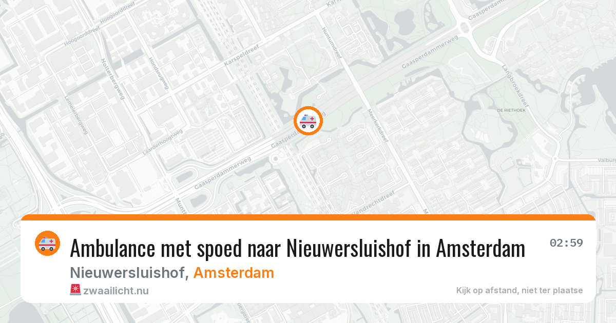 Ambulance met spoed naar Nieuwersluishof in Amsterdam — 21 mei 2026