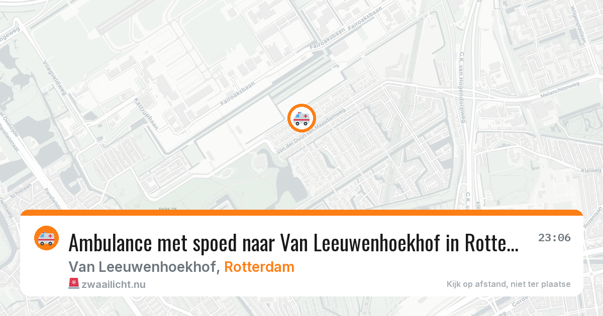 Ambulance met spoed naar Van Leeuwenhoekhof in Rotterdam — 16 jul 2026
