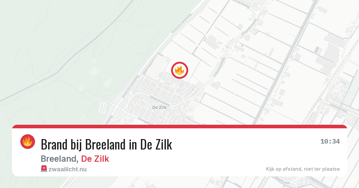 Brand bij Breeland in De Zilk — 6 jul 2026