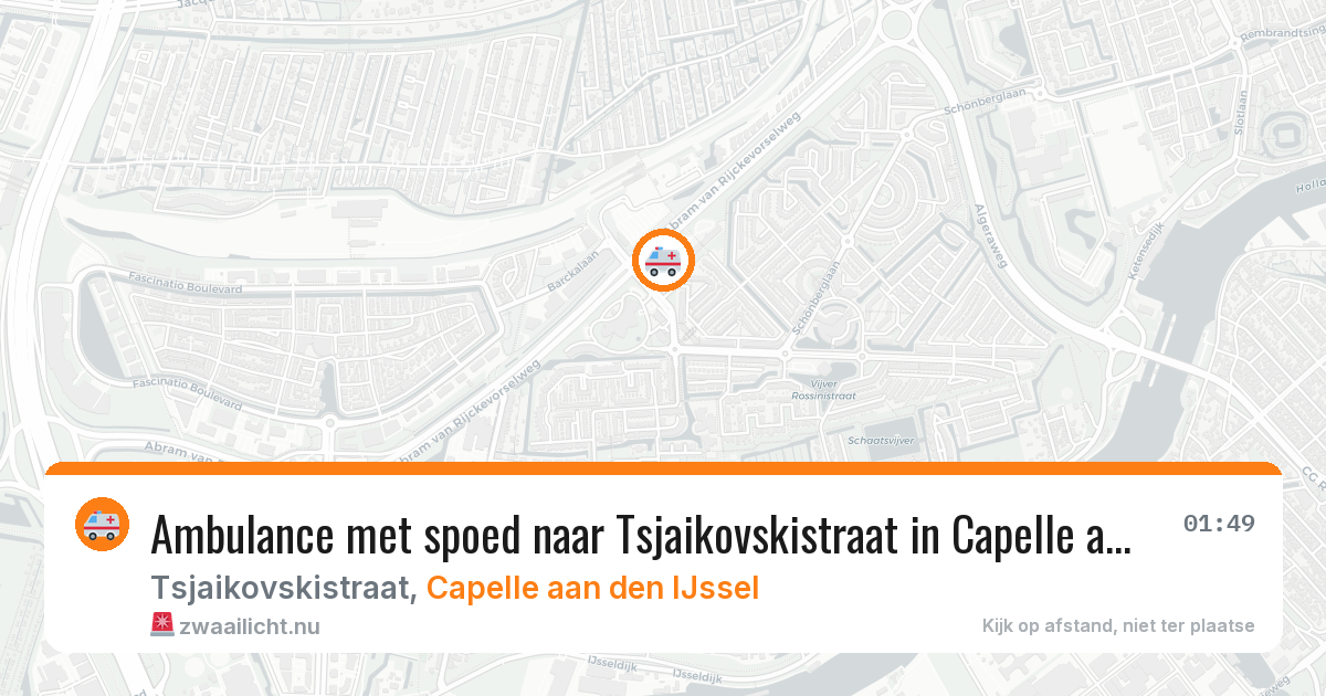 Ambulance met spoed naar Tsjaikovskistraat in Capelle aan den IJssel — 26 jul 2026