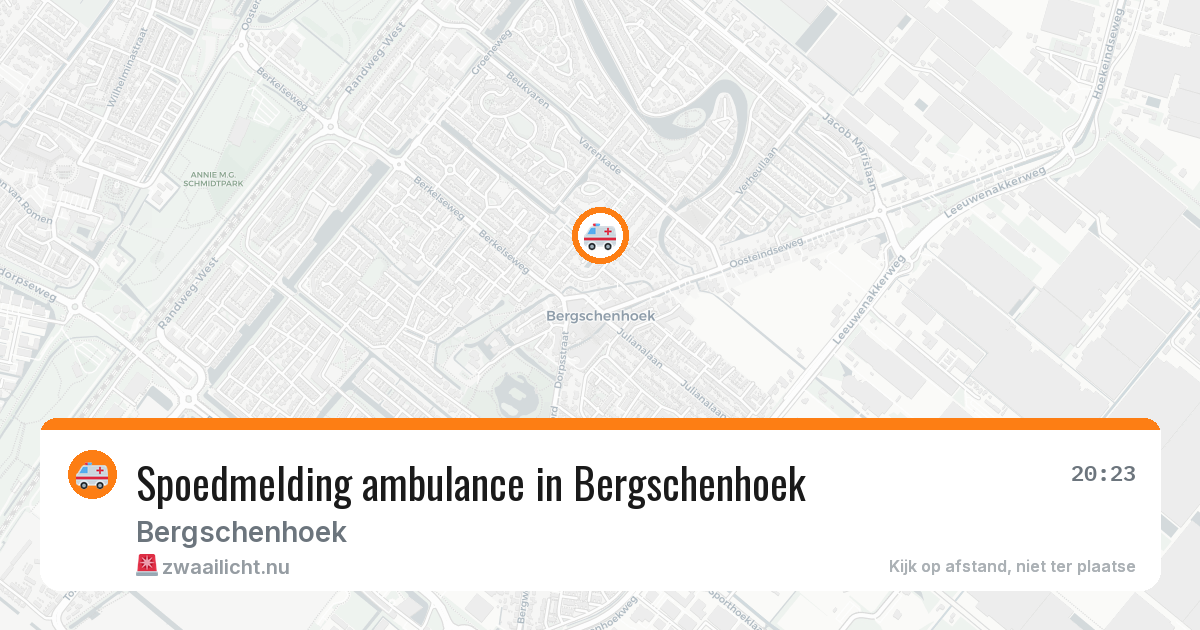 Spoedmelding ambulance in Bergschenhoek — 22 mrt 2026
