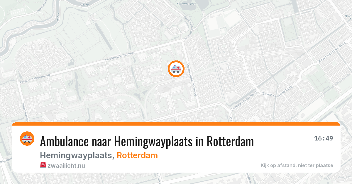 Ambulance naar Hemingwayplaats in Rotterdam — 20 jul 2026