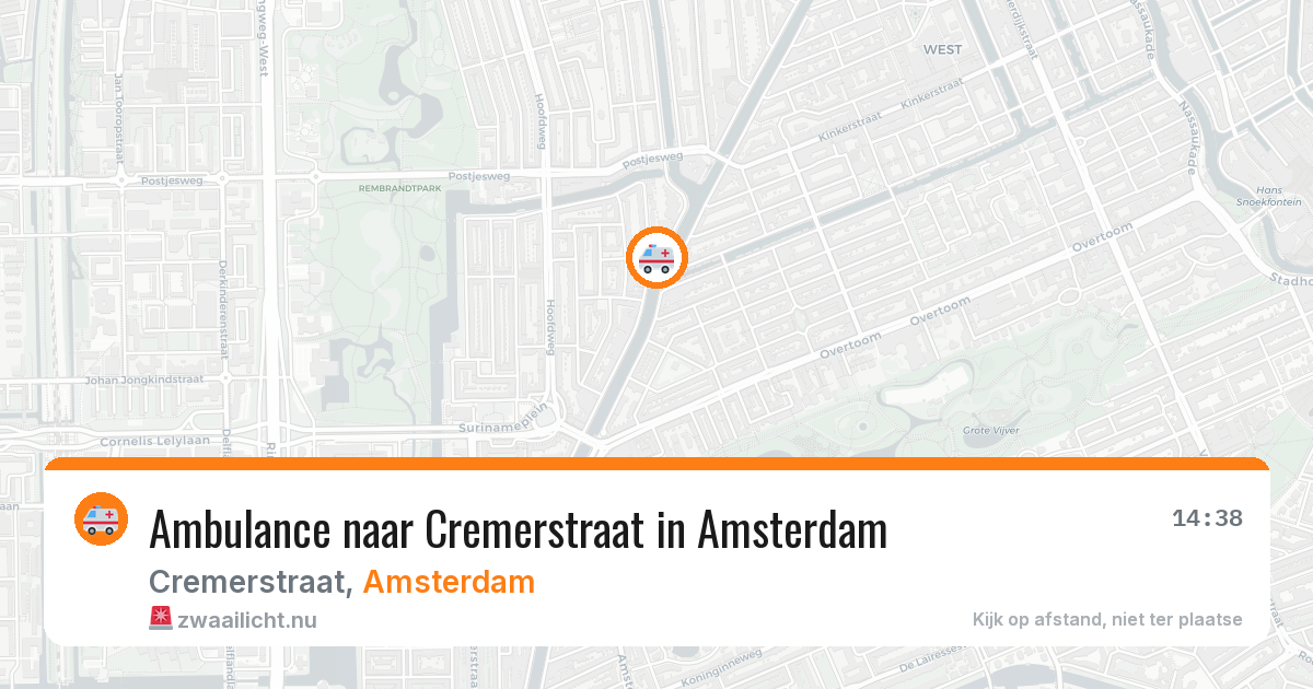 Ambulance naar Cremerstraat in Amsterdam — 18 mei 2026